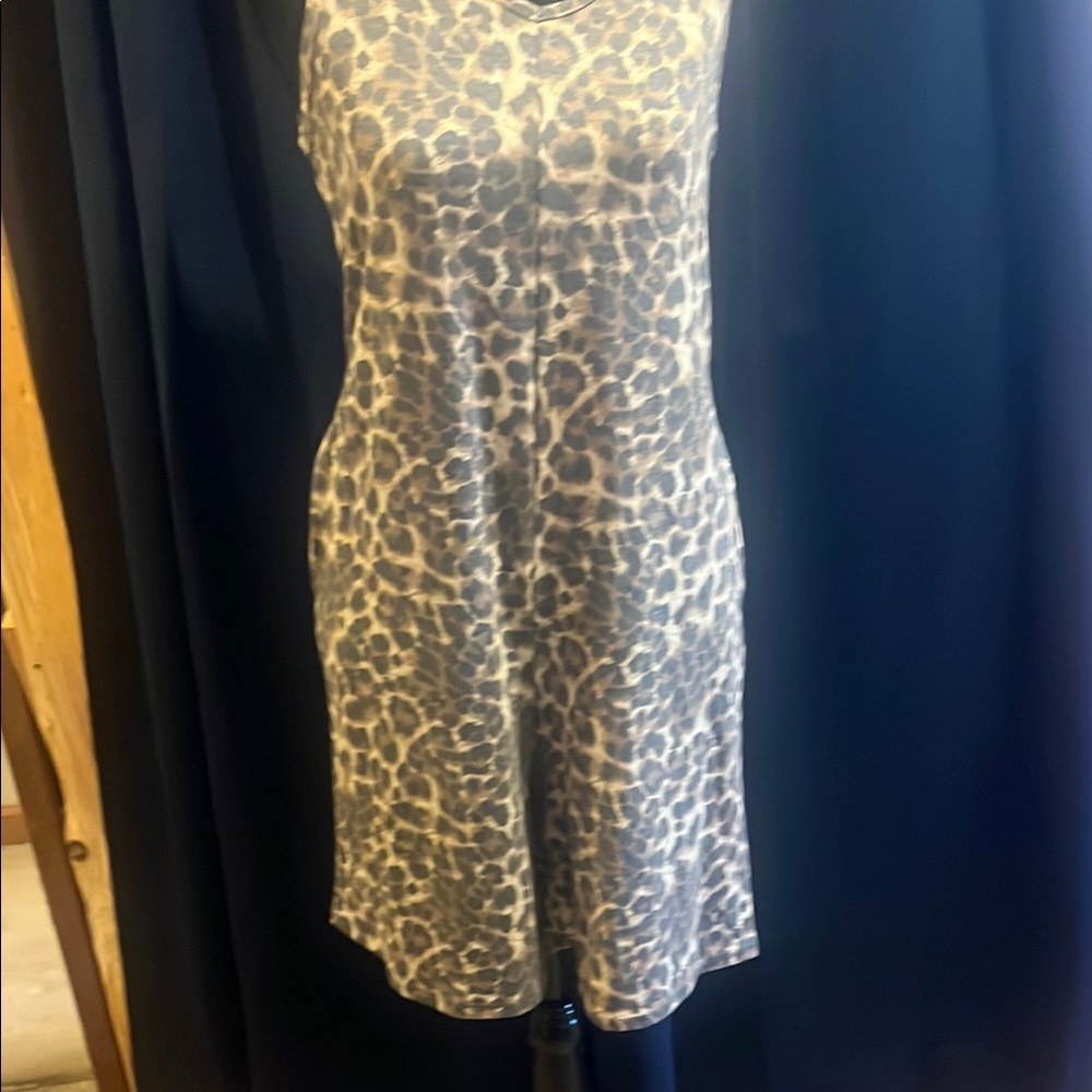 Tan Animal Print Jumpsuit with Straight Silhouette